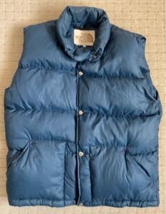 THE NORTH FACE ノースフェイス 茶タグ ダウンベスト M ネイビー リップストップ 70s ヴィンテージ古着 Made in USA