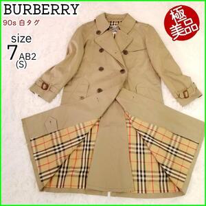 【未使用級】バーバーリー トレンチコート ノバチェック レディース 7号 Sサイズ カーキ BURBERRY