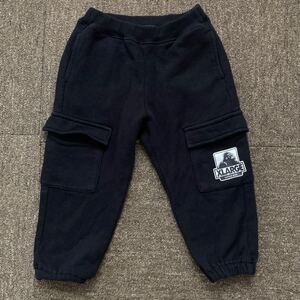 X-LARGE KIDS エクストララージ キッズ ベビー スウェットパンツ カーゴパンツ 90 ブラック コットン ブラック ウエスト調節可