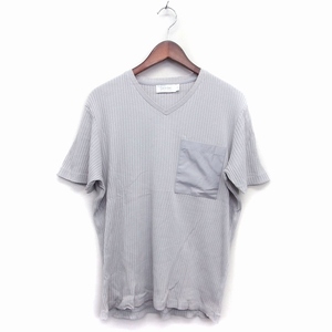 カルバンクライン プラティナム Calvin Klein PLATINUM 国内正規品 Tシャツ カットソー Vネック 半袖 綿 リブ XL 灰 /HT29 レディース