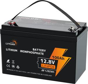 新品 リン酸鉄リチウムイオンバッテリー 12v 100AH 1280Wh リチウム電池 LiFePO4電池 内蔵100AのBMS 連統放電電流120A 大容量 Yinleader