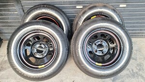 アストロ　バセットホイール　15インチ　215/70R15 ホワイトリボンタイヤ