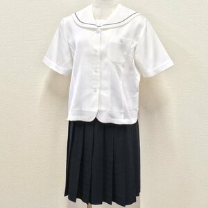 A506/T(中古)栃木県 さくら清修高校 女子制服2点 /L/W72/丈59/半袖セーラーブラウス/冬スカート/夏服/学生服/女子学生/卒業生品