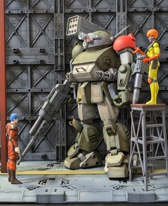 バンダイ　1/20 レッドショルダーカスタム　塗装済完成品　グラデーション塗装　ジオラマ付　スコープドッグ　ボトムズ