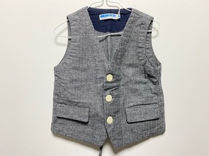 110cm 【 新品 未使用 ! 】 キッズ 子供 ベスト グレー 女の子 MONSOON HOLIDAY 子供服 / 管理MAS-456