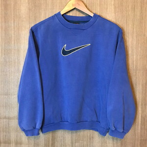 《キッズ》90s NIKE ナイキ スウォッシュ ロゴ 前V スウェット トレーナー サイズ L 90年代 古着 k24110108