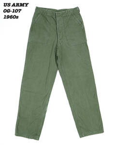 US ARMY UTILITY TROUSERS OG-107 1960s W34 L35 MIL24053 Vintage アメリカ軍 ユーティリティーパンツ ベイカーパンツ 1960年代