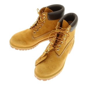 【中古】ルイ ヴィトン LOUIS VUITTON × Timberland 6-IN ヌバック アンクルブーツ ベージュ【サイズUS9】