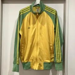 希少 adidas トラックジャケット イエロー×グリーン ジンバブエ