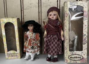 アンティークドール Porcelain Doll Porzellan Puppe ビスク・ドール 2体 箱付き