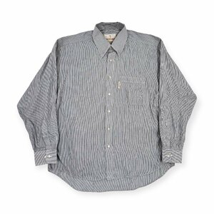 TRUSSARDI トラサルディ ストライプ 長袖 シャツ ワイシャツ サイズ5/グレー系/メンズ/レトロ ビンテージ