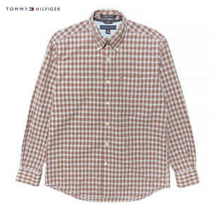 USA 古着 TOMMY HILFIGER トミーヒルフィガー コットン チェック柄 BDシャツ 長袖シャツ メンズS カジュアルシャツ ボタンダウン BG0839