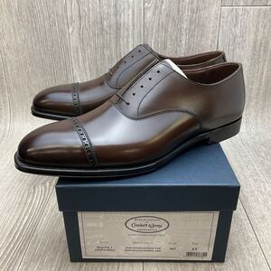 【アウトレット】CROCKETT&JONES◆BELGRAVE3◆ダークブラウン◆サイズ8(26.0cm) 紳士革靴セミブローグ英国製クロケットアンドジョーンズ