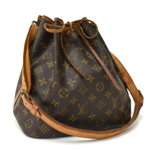 1円 ◆良品 LOUIS VUITTON ルイヴィトン ショルダーバッグ プチノエ M42226 モノグラム キャンバス ブラウン◆E.Csir.oR-27