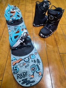 中古美品 BURTON キッズスノボー３点セット ボードとバインディングAFTERSCHOOL：100cm ブーツ GROM BOA：19.5cm