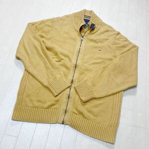 3984☆ TOMMY HILFIGER トミーヒルフィガー トップス ニット ルフジップセーター メンズ XXL イエロー マスタード