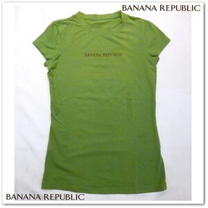 バナナリパブリック　レディース　半袖　Tシャツ　バナリパ　BANANA REPUBLIC　インポート　トップス　シンプル　ロゴ　アメリカ　緑　XS