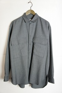 美品正規 19AW marka マーカ FLAP POCKET SHIRTS 長袖 チェック ウール シャツ M19C-06SH01C 灰 サイズ2 本物 922N