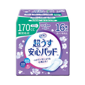 【まとめ買う】リフレ 超うす安心パッド 長時間・夜も安心用 １６枚入×3個セット