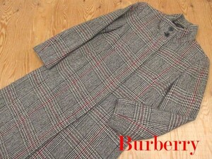 ★バーバリー Burberry★レディース チェックツイードウール スタンドカラーコート★R70112010B