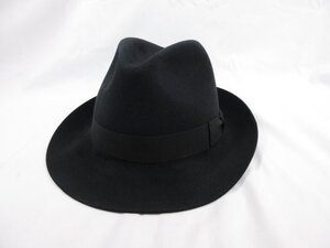 美品 【ロロピアーナ Loro Piana】 ラビット90％ カシミヤ10％ フェルトハット 中折れハット 帽子 (メンズ) size59 ネイビー系 □7LE3830