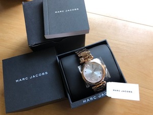 美品 付属品付 MARC JACOBS マークジェイコブス ドッティ ピンクゴールド系×シルバー MJ3483 純正SSブレス クオーツ 腕時計