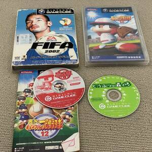 中古品 任天堂 GAME CUBE 用ソフト4点セット 実況パワフルプロ野球 10.12 FIFA2002 どうぶつの森et 4点 おまとめ