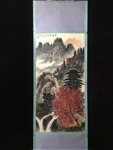 ◆古寳堂◆中国書画『近現代画家黎雄才・山水画・四尺中堂画・宣紙』肉筆紙本・掛け軸・書画立軸・中国美術・コレクター必見