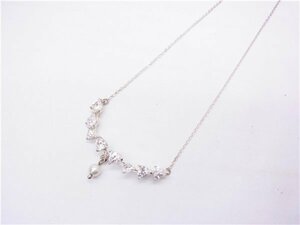 ◎ 4℃ ◎　ヨンドシー　SILVER　クリアストーン　ネックレス　5.6ｇ　40.5cm　シルバー　◎美品