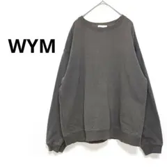 WYM　スウェット(M)トレーナー　長袖　シンプル　チャコールグレー