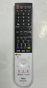 シャープ ４K液晶TV用リモコン　 GB355SA　中古 動作品良好品 ⑩