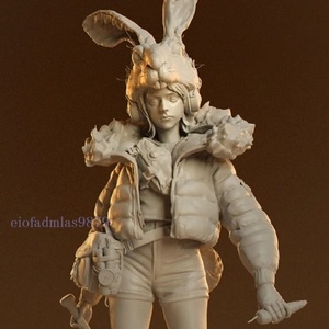 1/6 RABBITO ウサヘッド娘 27cm 未塗装 未組立 レジン ガレキ ガレージキット ※ご自身での組立・塗装※