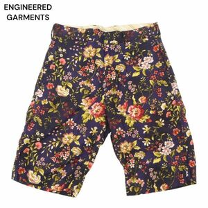 USA製★ ENGINEERED GARMENTS エンジニアードガーメンツ 春夏 花柄 フラワー総柄 ショート パンツ Sz.30　メンズ ネイビー　C4B02261_5#P