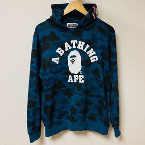 A Bathing Ape エイプ　シャーク　パーカー　古着　迷彩　紺　メンズ　L