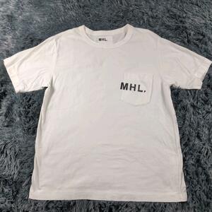 MHL. マーガレットハウエル ティーTシャツ XL 白 ホワイト ロゴプリント コットン100％ 日本製