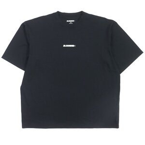 極美品▼JIL SANDER＋ ジルサンダープラス 24SS J47GC0023 ロゴプリント クルーネック ラッシュガード 半袖Ｔシャツ ブラック M 正規品