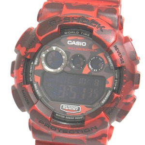 NA15931 カシオ 腕時計 ジーショック G-SHOCK GD-120CM クォーツ カモフラージュ/迷彩柄 レッド系 メンズ CASIO 中古