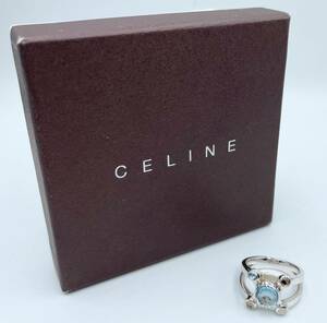 【真贋保証】【希少】 CELINE セリーヌ 750 リング 指輪 カラーストーン マカダム 13号 可愛い