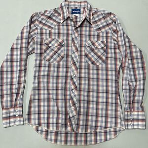 Wrangler ラングラー ウエスタンシャツ Mサイズ メンズ 長袖シャツ WESTERN SHIRTS チェックシャツ 薄手 ヴィンテージ 古着 