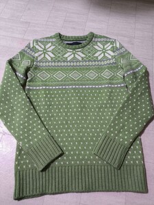 サイズ：M　新品同様　日本製　定価4.9万 AKM CASHWOOL SNOW CABLE CREW NECK KNIT キャッシュウールノルディッククルーネックニット　