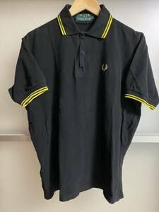 フレッドペリー ポロシャツ 半袖ポロシャツ FRED PERRY 黒 黄色 英国製 イギリス製 ブラック イエロー made in England