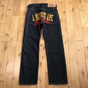 BAPE LOGO 刺繍 デニム パンツ Sサイズ a bathing ape Denim pants エイプ ベイプ アベイシングエイプ NIGO day7975