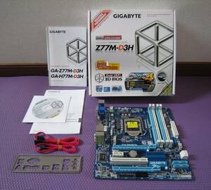 PCパーツ マザーボード GIGABYTE GA-Z77M-D3H Z77 LGA1155 microATX 動作確認済み ギガバイト