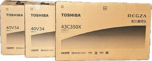 1円★ジャンク品(画面割れ、画面不良)　TOSHIBA 東芝 レグザ　43C350X　40V34(2点)　3点セット 送料無料【4580652110969、4580652110488】