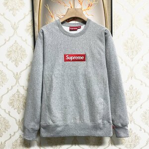 新品同様 Supreme Box Logo Crewneck Ash Grey 18AW Large ボックスロゴ シュプリーム トレーナー スウェット トップス L