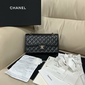 新品同様 ※CHANEL シャネル※ A01112 キャビアスキン ダブルフラップマトラッセ ハンド チェーンショルダーバッグ ブランド レディース