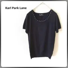 Karl Park Lane 首元ビジュー半袖プルオーバー 黒