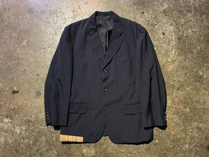 COMME des GARCONS HOMME PLUS 92SS エスニック切替ウールギャバ3Bジャケット S ネイビー AD1991 コムデギャルソンオムプリュス