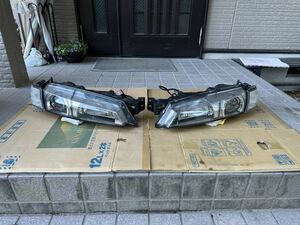 S14 シルビア 後期 純正ヘッドライト コーナーランプ付き 美品左右セット HID