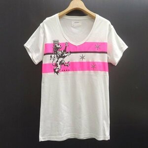 yoshio kubo ヨシオクボ 半袖 Vネック Tシャツ 1 ホワイト 白 ボーダー ライン